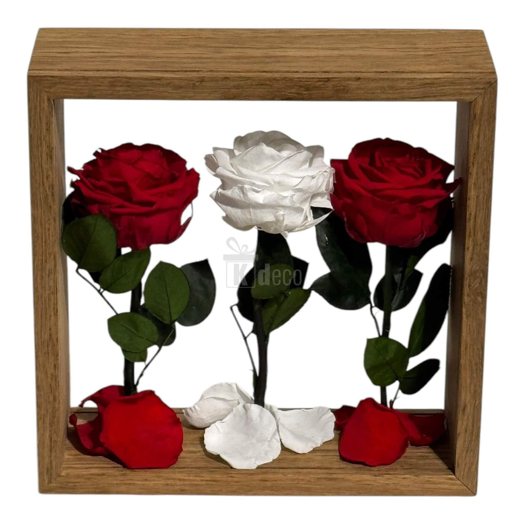 Aranjament de Masă cu Trandafiri Criogenați – Eleganță și Simbol al Iubirii, 27x27 cm - Kdeco.ro