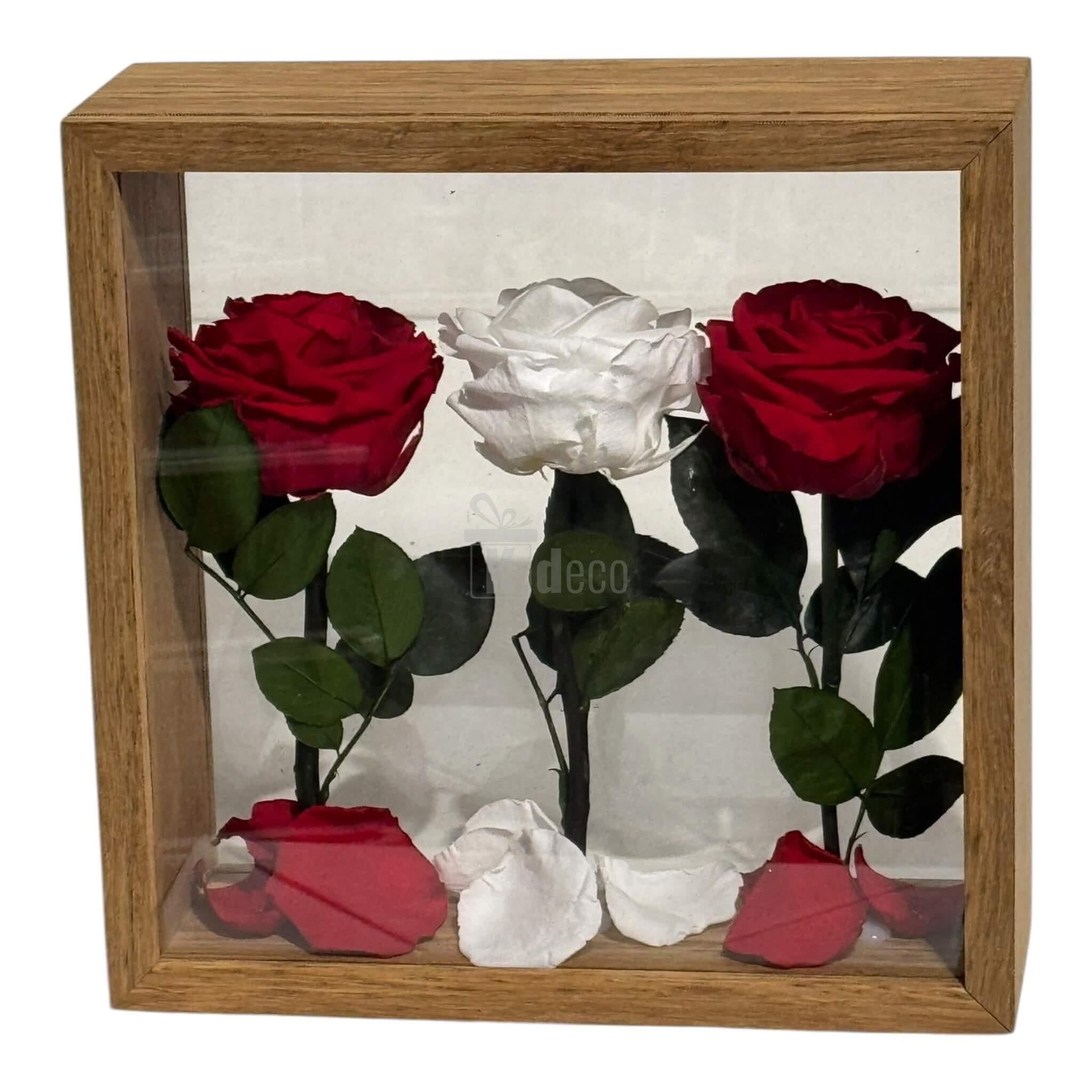Aranjament de Masă cu Trandafiri Criogenați – Eleganță și Simbol al Iubirii, 27x27 cm - Kdeco.ro