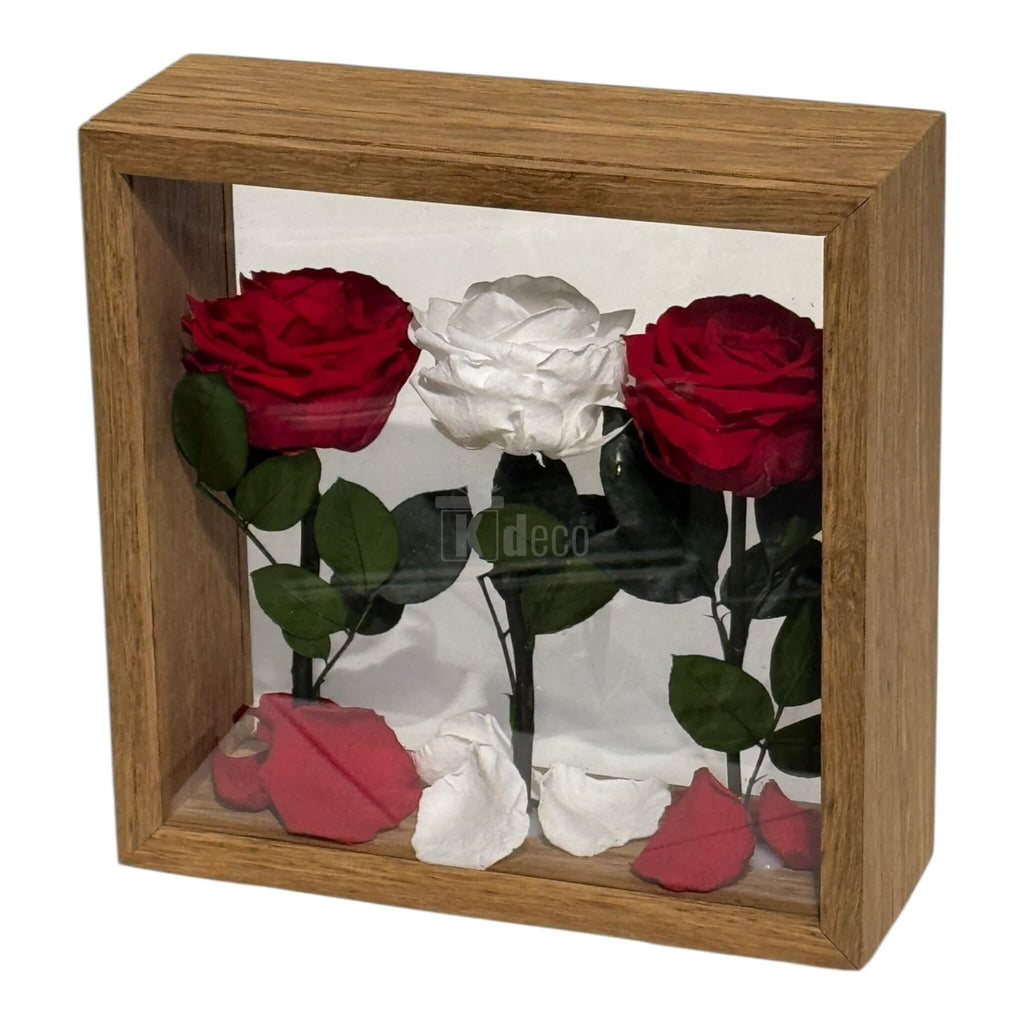 Aranjament de Masă cu Trandafiri Criogenați – Eleganță și Simbol al Iubirii, 27x27 cm - Kdeco.ro