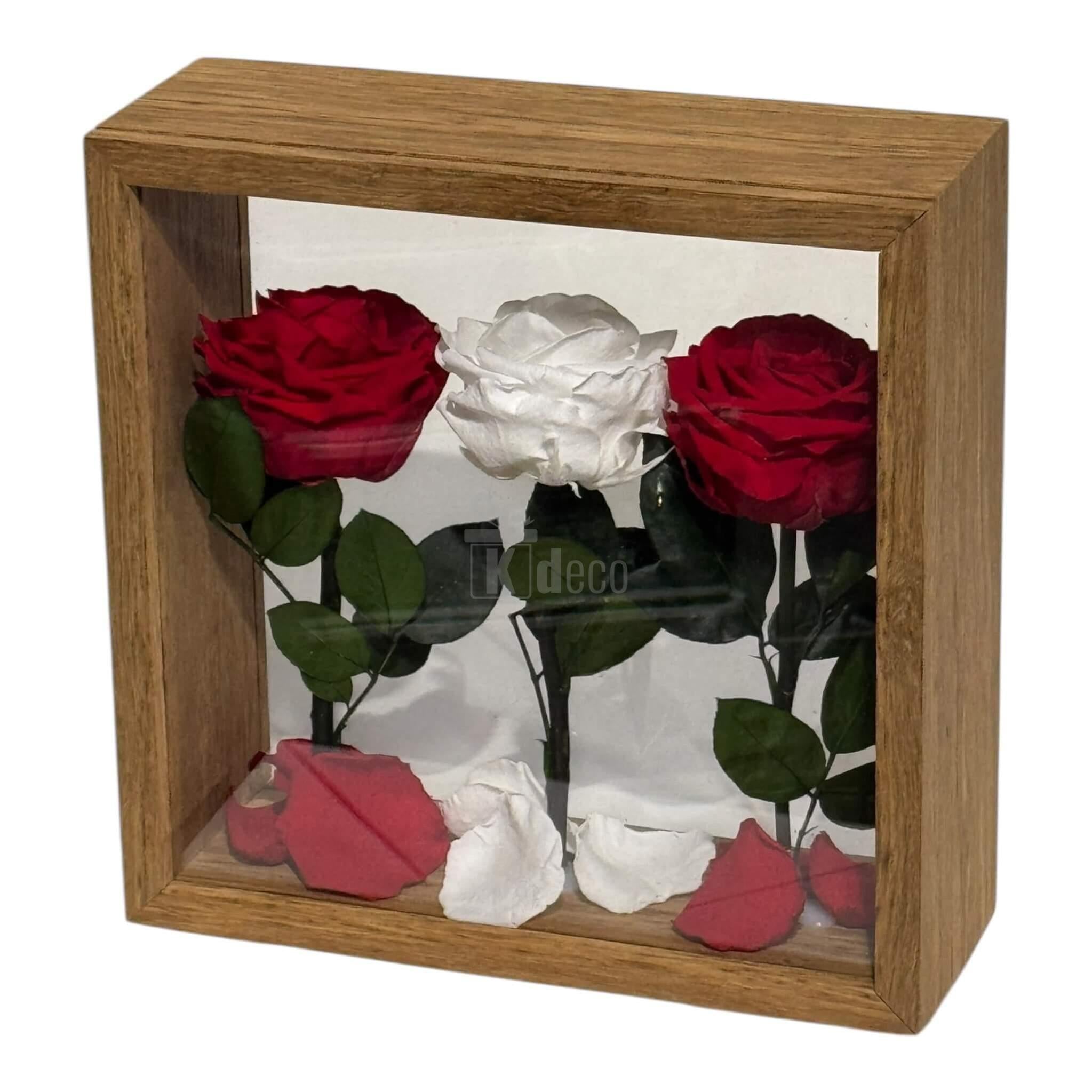 Aranjament de Masă cu Trandafiri Criogenați – Eleganță și Simbol al Iubirii, 27x27 cm - Kdeco.ro