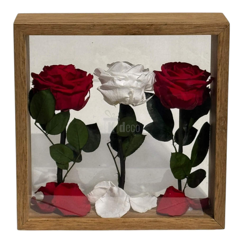 Aranjament de Masă cu Trandafiri Criogenați – Eleganță și Simbol al Iubirii, 27x27 cm - Kdeco.ro