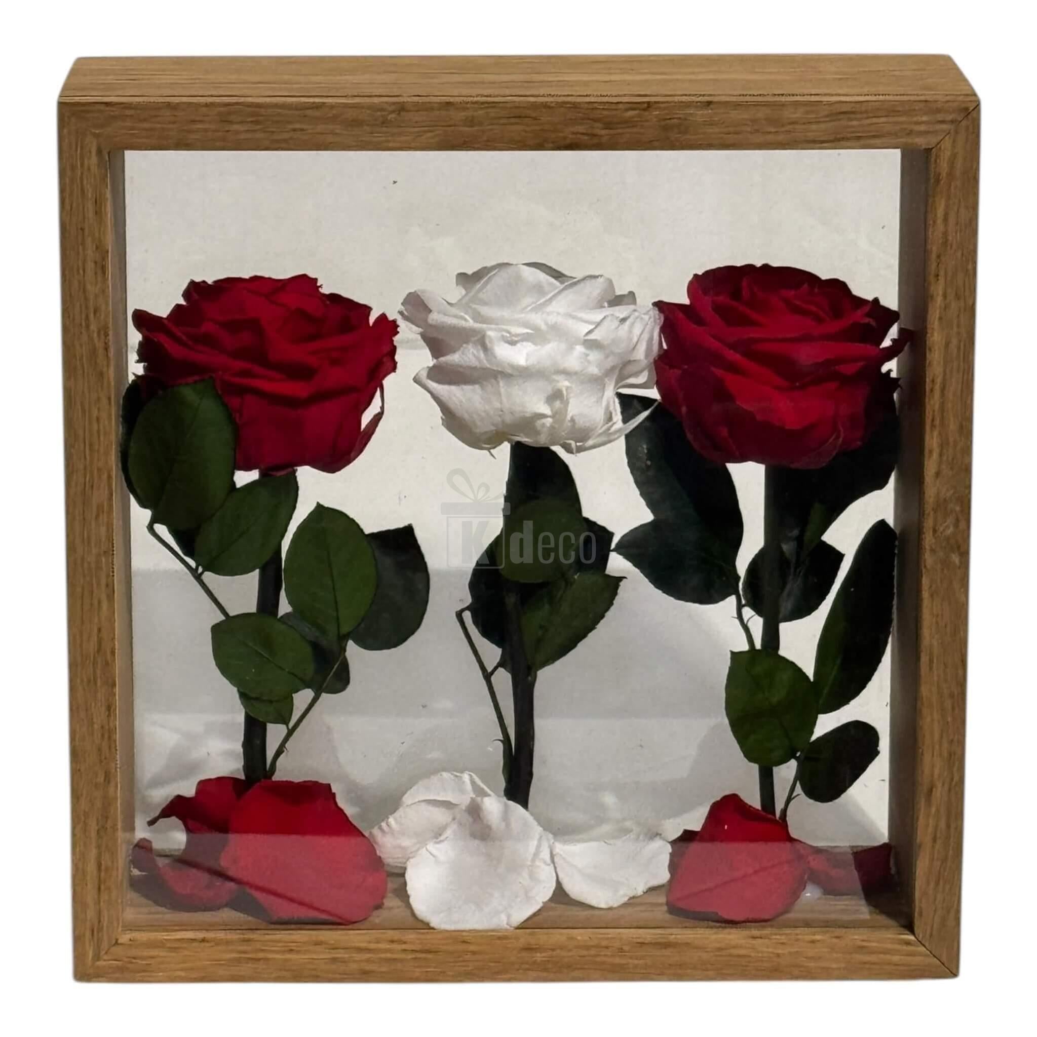 Aranjament de Masă cu Trandafiri Criogenați – Eleganță și Simbol al Iubirii, 27x27 cm - Kdeco.ro