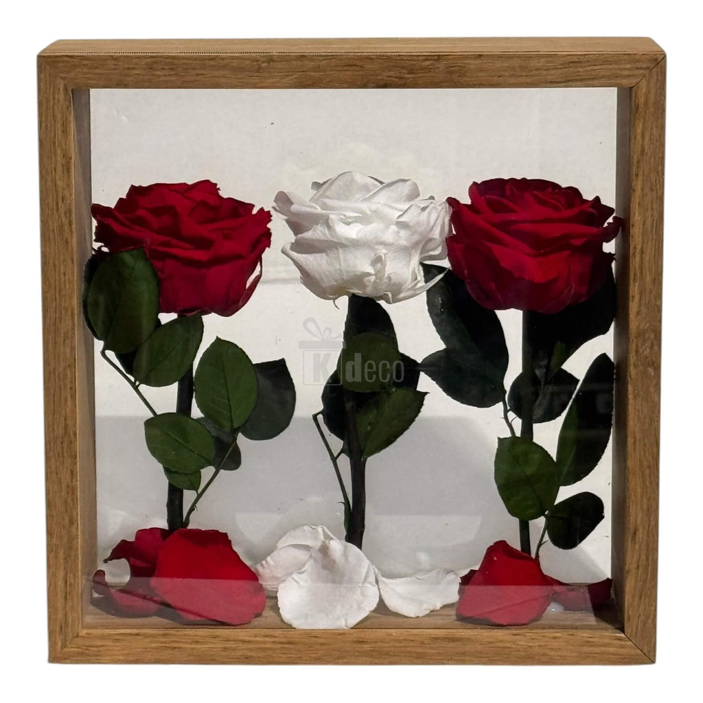 Aranjament de Masă cu Trandafiri Criogenați – Eleganță și Simbol al Iubirii, 27x27 cm - Kdeco.ro