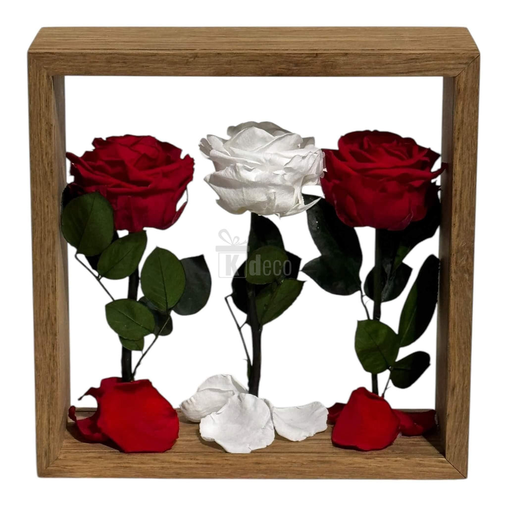 Aranjament de Masă cu Trandafiri Criogenați – Eleganță și Simbol al Iubirii, 27x27 cm - Kdeco.ro