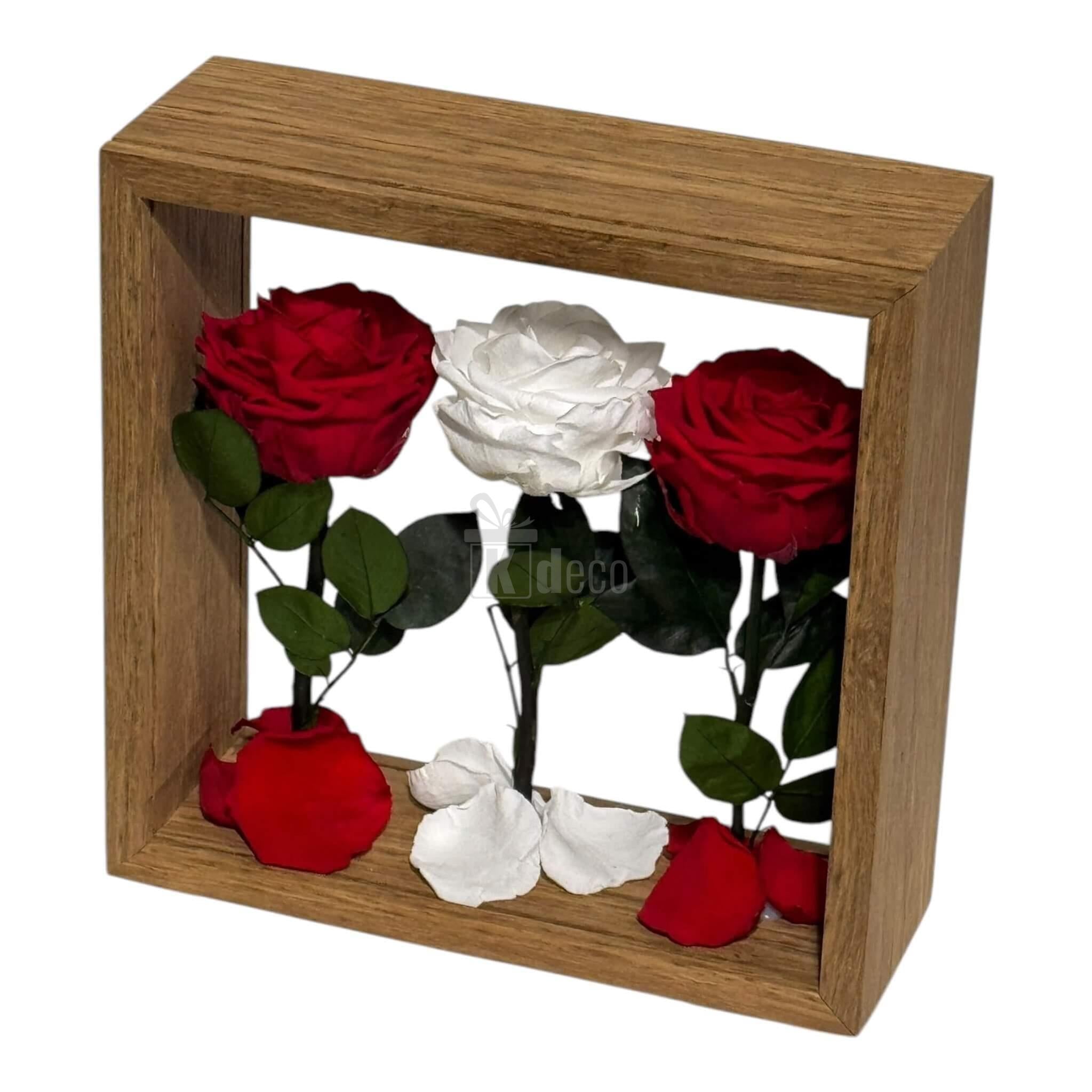 Aranjament de Masă cu Trandafiri Criogenați – Eleganță și Simbol al Iubirii, 27x27 cm - Kdeco.ro