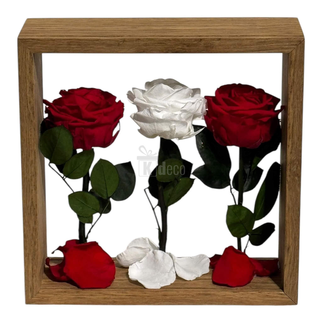 Aranjament de Masă cu Trandafiri Criogenați – Eleganță și Simbol al Iubirii, 27x27 cm - Kdeco.ro