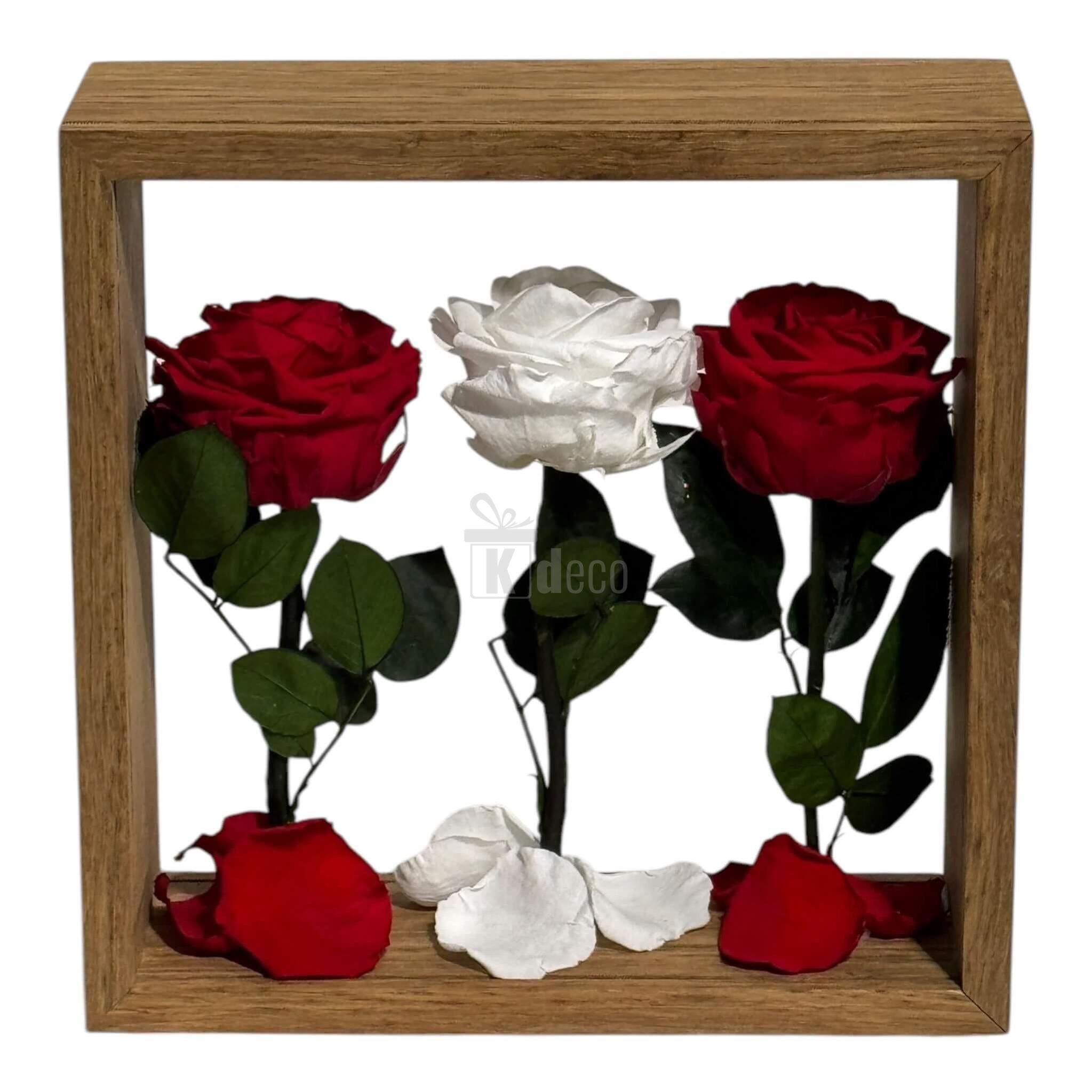 Aranjament de Masă cu Trandafiri Criogenați – Eleganță și Simbol al Iubirii, 27x27 cm - Kdeco.ro