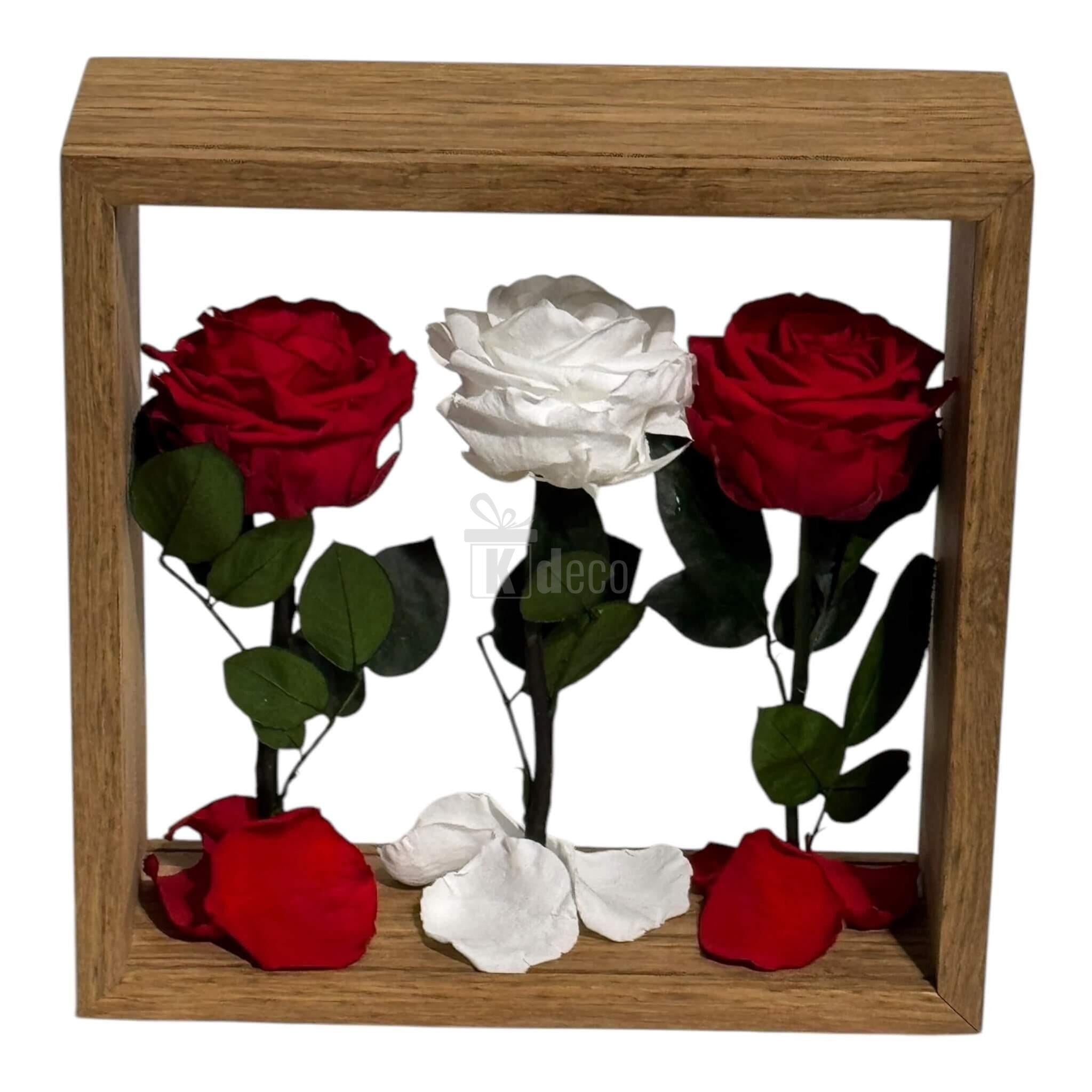 Aranjament de Masă cu Trandafiri Criogenați – Eleganță și Simbol al Iubirii, 27x27 cm - Kdeco.ro