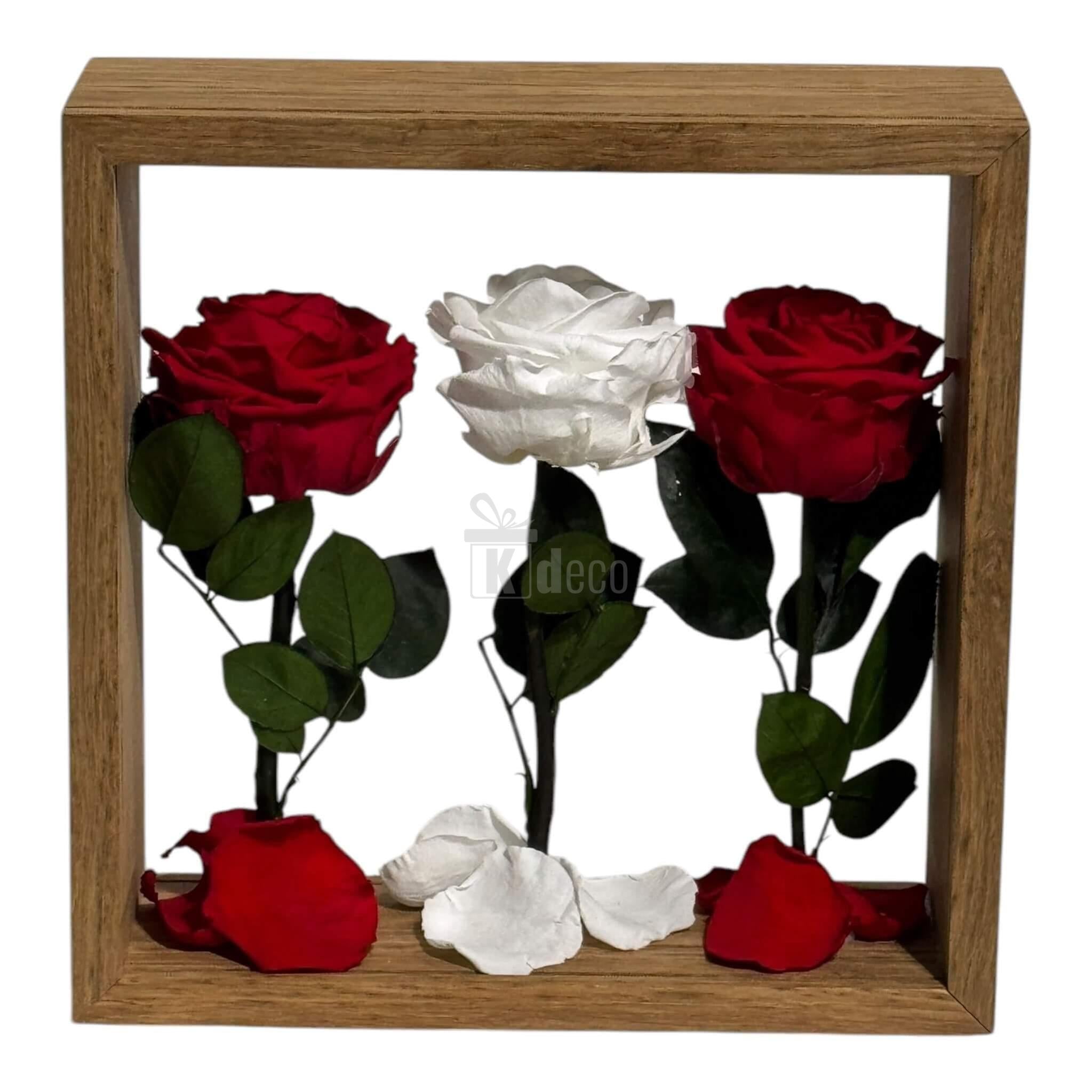 Aranjament de Masă cu Trandafiri Criogenați – Eleganță și Simbol al Iubirii, 27x27 cm - Kdeco.ro