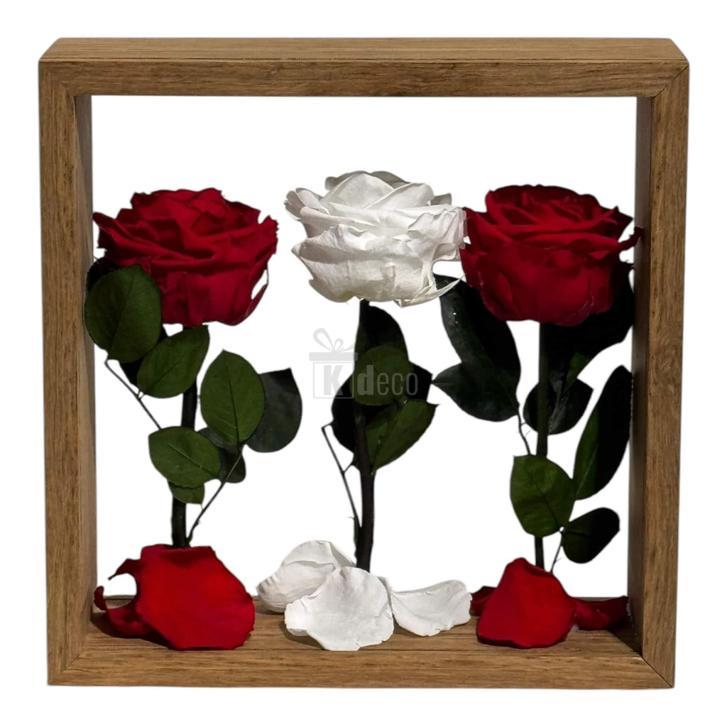 Aranjament de Masă cu Trandafiri Criogenați – Eleganță și Simbol al Iubirii, 27x27 cm - Kdeco.ro