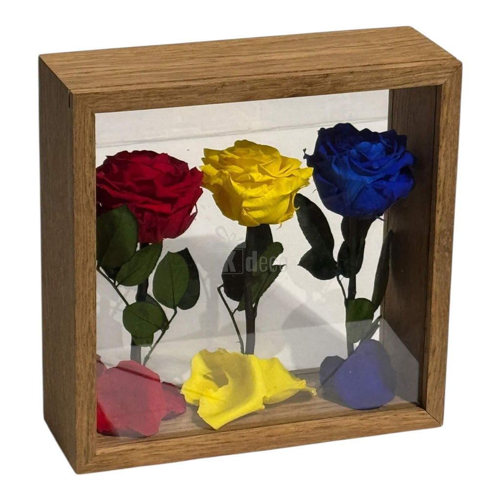 Aranjament de Masă cu Trandafiri Criogenați în Culorile României – Simbol de Patriotism și Eleganță 🇷🇴✨ - Kdeco.ro