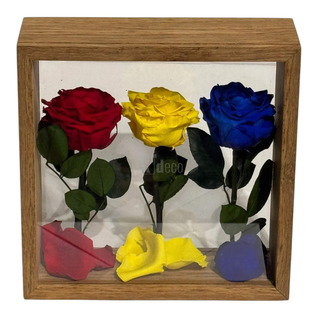 Aranjament de Masă cu Trandafiri Criogenați în Culorile României – Simbol de Patriotism și Eleganță 🇷🇴✨ - Kdeco.ro