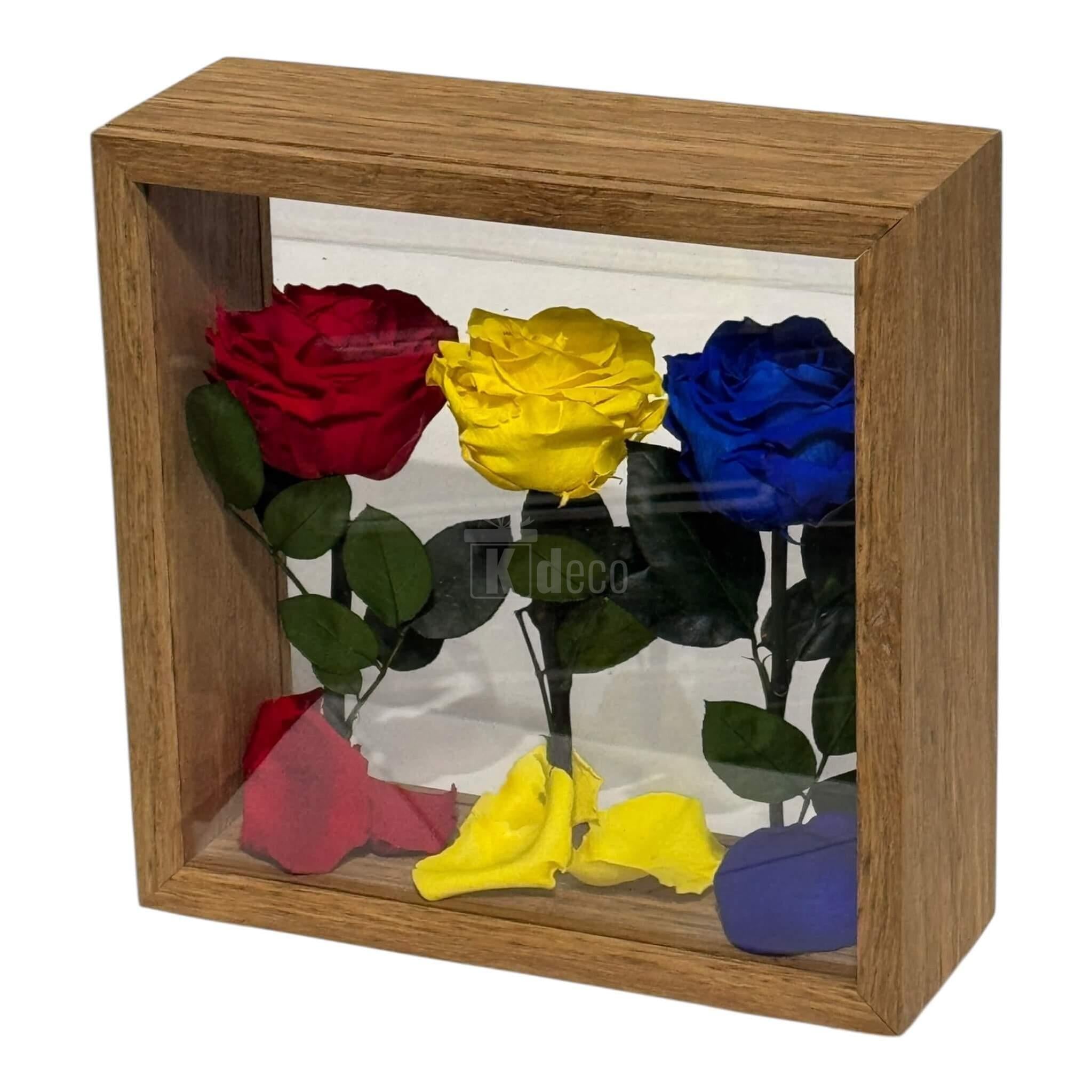 Aranjament de Masă cu Trandafiri Criogenați în Culorile României – Simbol de Patriotism și Eleganță 🇷🇴✨ - Kdeco.ro