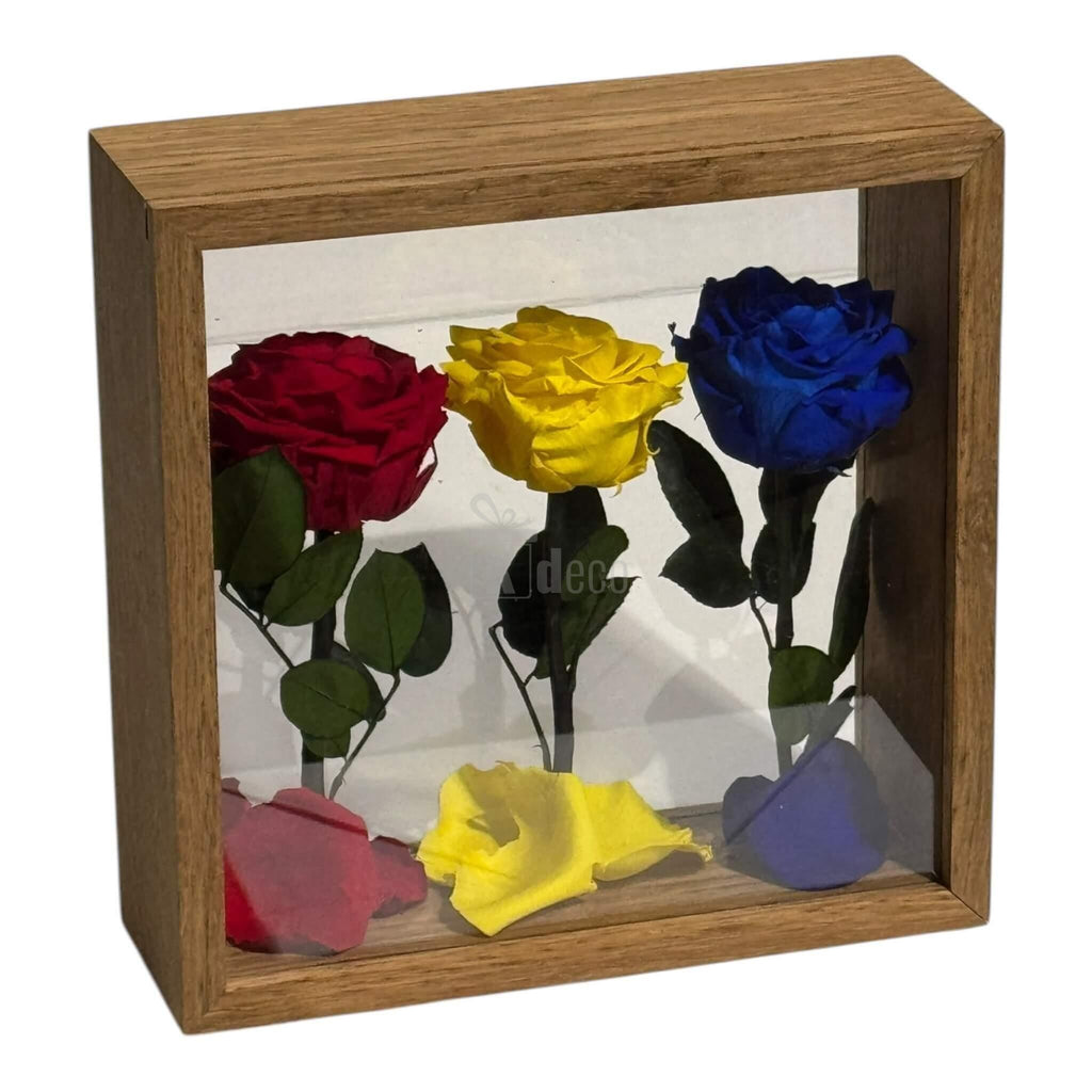 Aranjament de Masă cu Trandafiri Criogenați în Culorile României – Simbol de Patriotism și Eleganță 🇷🇴✨ - Kdeco.ro