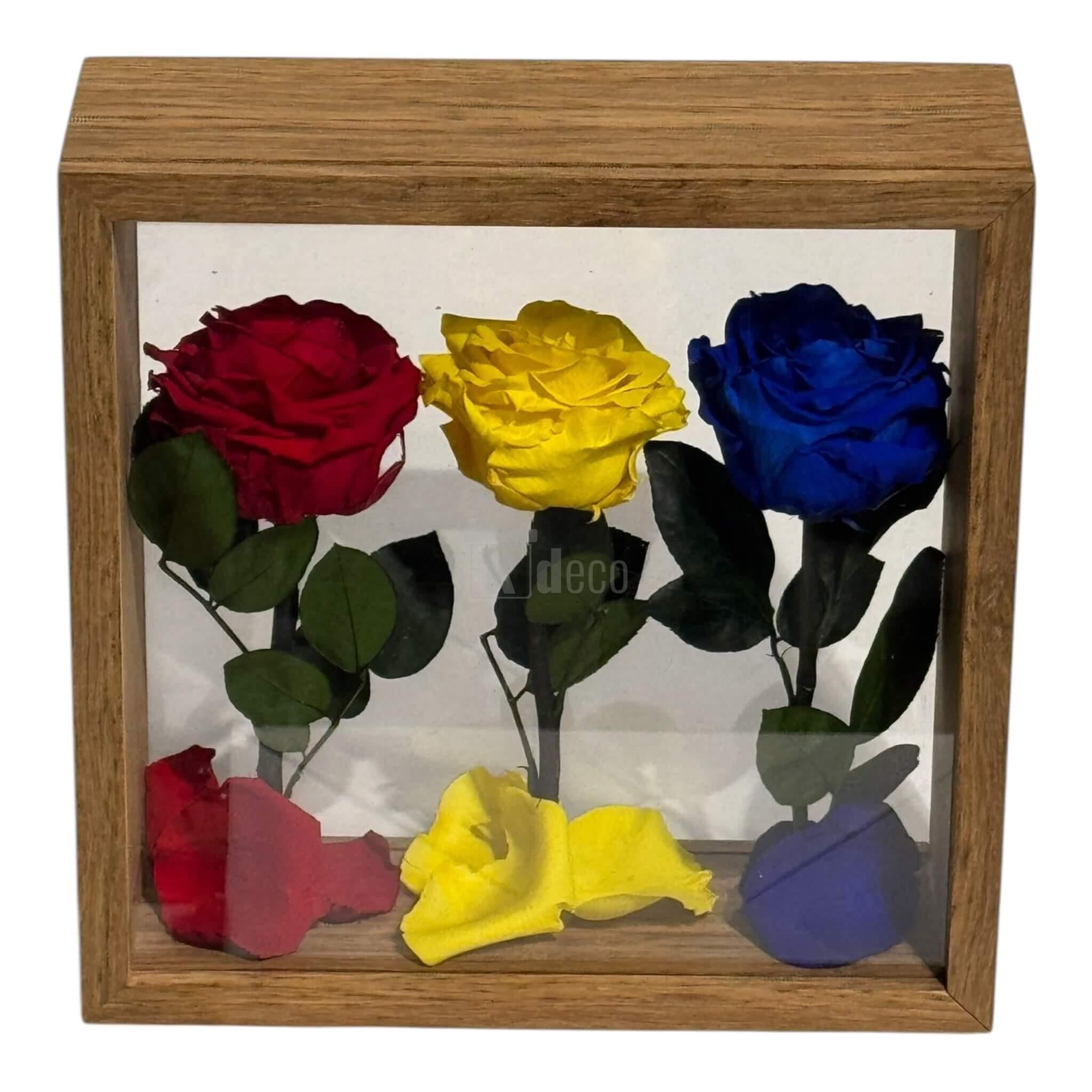 Aranjament de Masă cu Trandafiri Criogenați în Culorile României – Simbol de Patriotism și Eleganță 🇷🇴✨ - Kdeco.ro