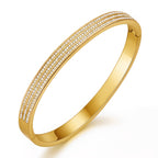 Brățară Premium Lisa din inox cu zirconiu cubic, placată cu aur 18K - Kdeco.ro