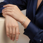 Brățară Premium Tennis Zella inox cu pietre zirconiu cubic, placată cu Aur 18K - Kdeco.ro