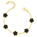 Brățară Premium Zelia din inox cu design floral modern elegant, placată cu aur 18K - Kdeco.ro