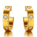 Cercei Lyra Zirconiu Cubic Premium din inox cu Zirconiu Cubic, placati cu aur 18K - Kdeco.ro
