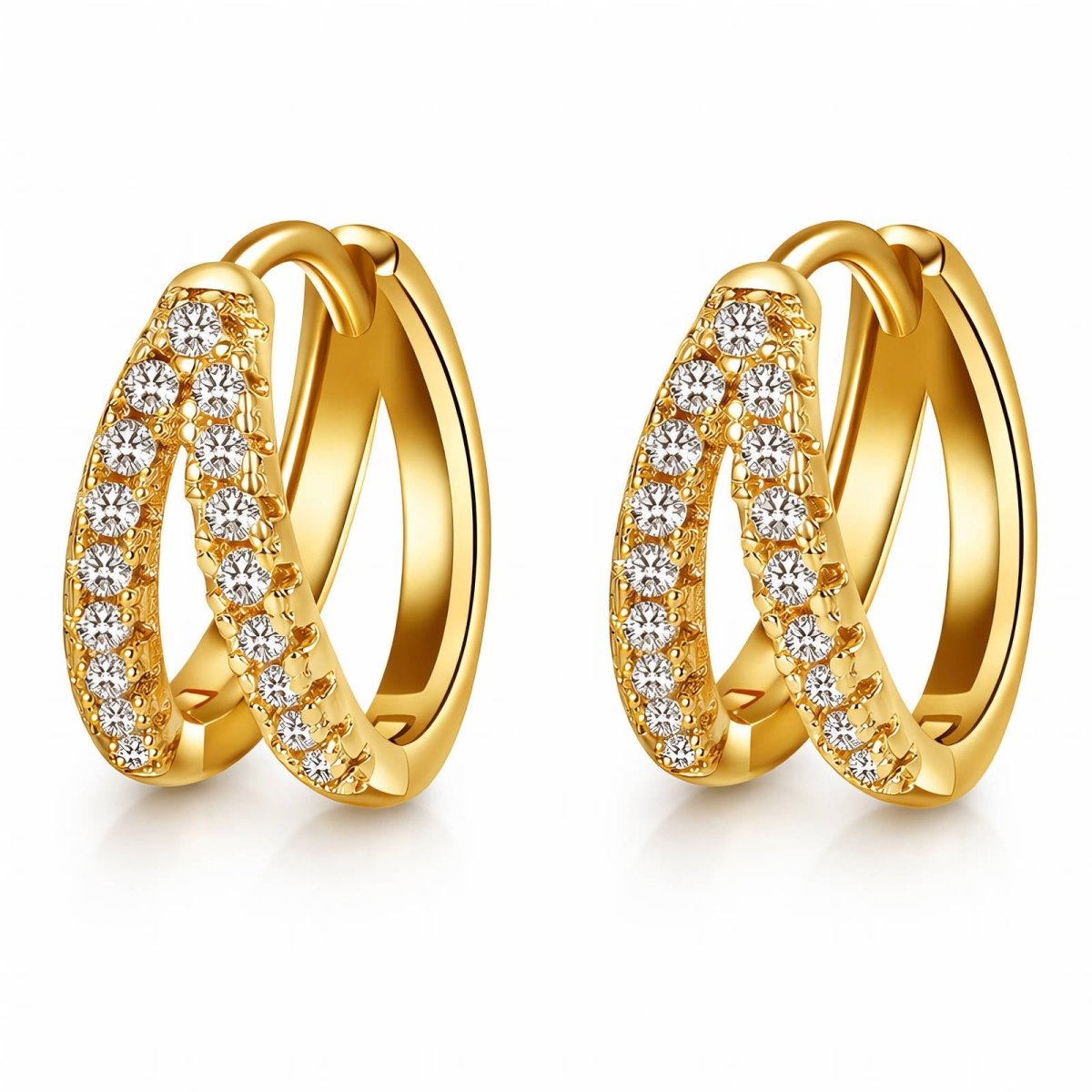 Cercei Nyra Premium din inox cu cubic zirconia de calitate superioară, placati cu aur 18K - Kdeco.ro