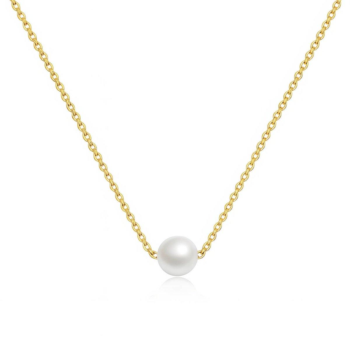 Colier Aurea Premium din inox cu perle imitatie cu design modern, placată cu aur 18K - Kdeco.ro