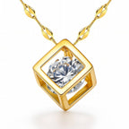 Colier Elora din inox cu pandantiv cu zirconiu cubic premium finisat, placat cu Aur 18K - Kdeco.ro