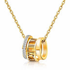 Colier Premium Aurea din inox cu pandantiv cu Zirconiu Cubic, placat cu Aur 18K - Kdeco.ro