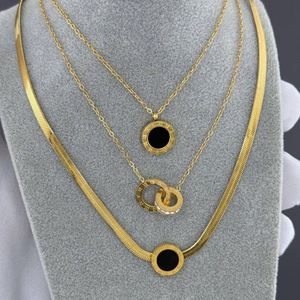 Colier Zaria din inox cu pandantiv zirconiu cubic cu finisaj delicat, placat cu aur 18K - Kdeco.ro