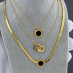 Colier Zaria din inox cu pandantiv zirconiu cubic cu finisaj delicat, placat cu aur 18K - Kdeco.ro