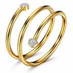 Inel Elara Premium din inox cu pietre de Zirconiu Cubic, Placat cu Aur 18K - Kdeco.ro