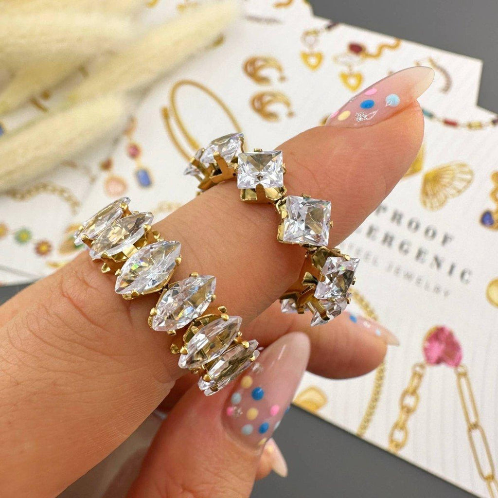 Inel Lunex Premium din inox cu zirconiu cubic fin luciu discret, placat cu aur 18K - Kdeco.ro