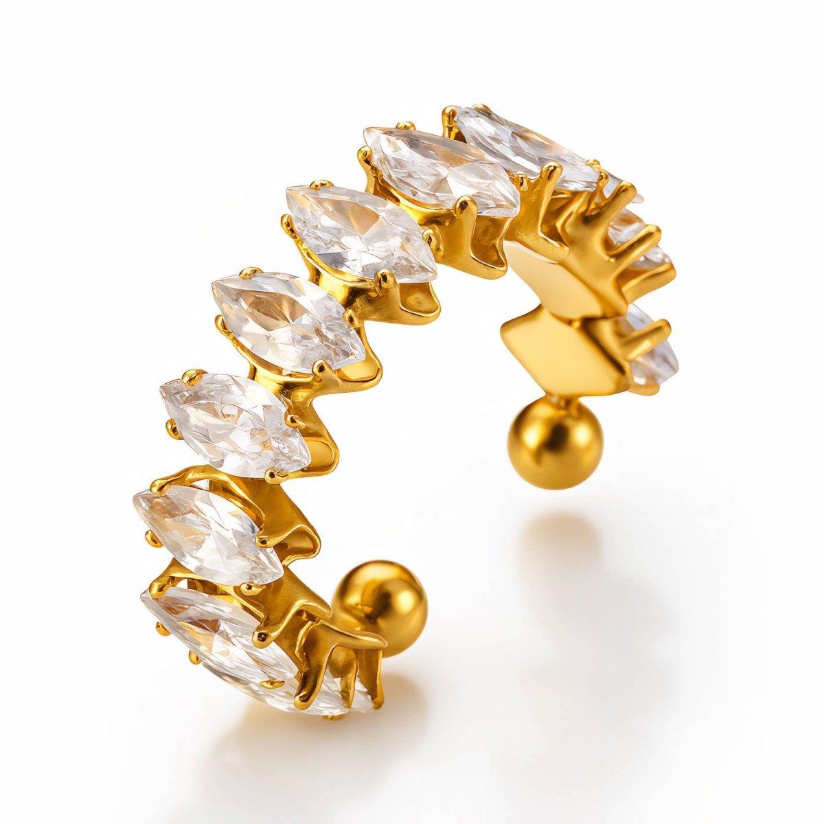 Inel Lunex Premium din inox cu zirconiu cubic fin luciu discret, placat cu aur 18K - Kdeco.ro