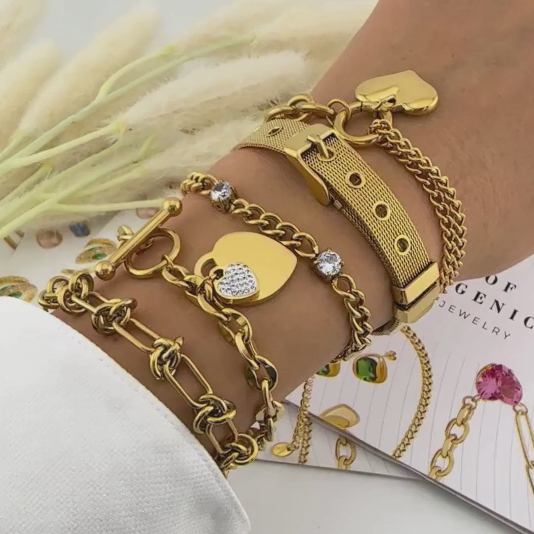 Brățară Premium Elara din inox placata cu Aur 18k, design fin minimalist, finisaj lux