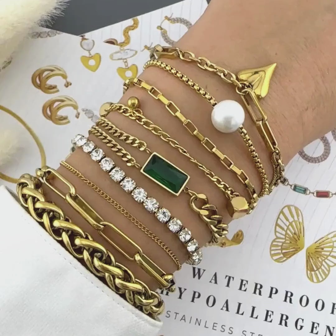 Brățară Premium Tennis Zella inox cu pietre zirconiu cubic, placată cu Aur 18K