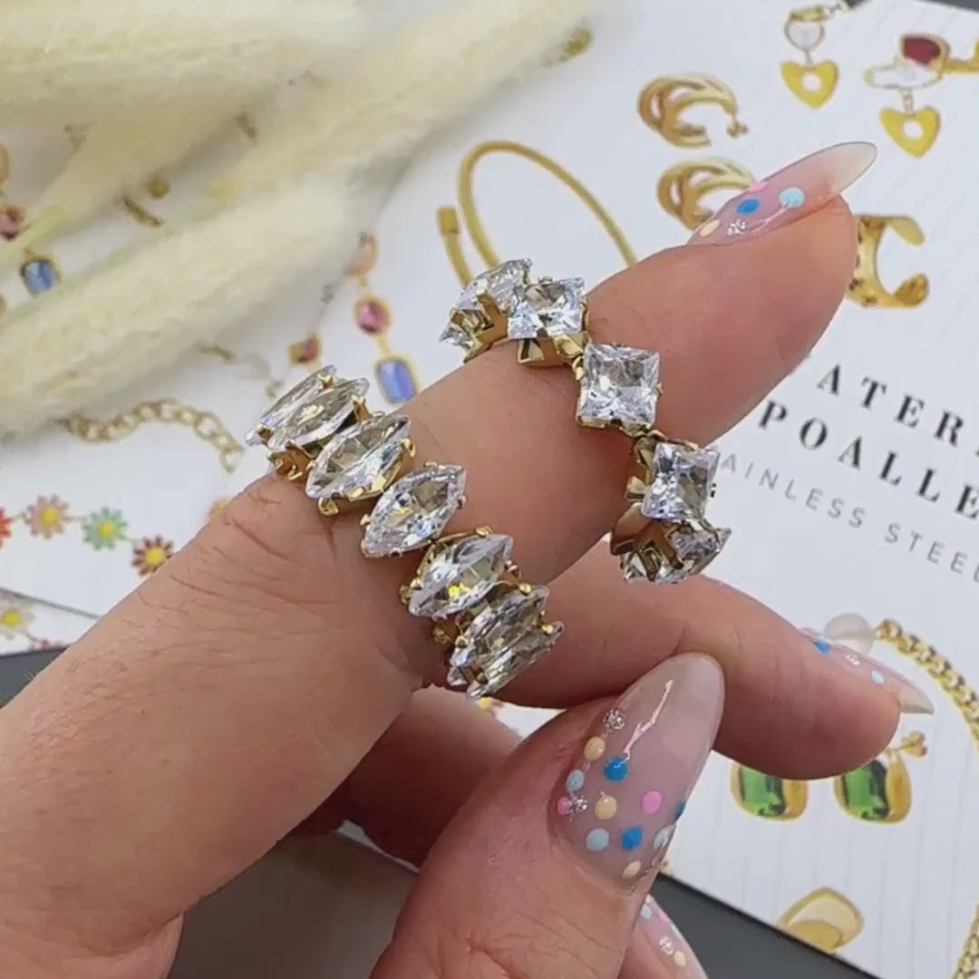 Inel Lunex Premium din inox cu zirconiu cubic fin luciu discret, placat cu aur 18K