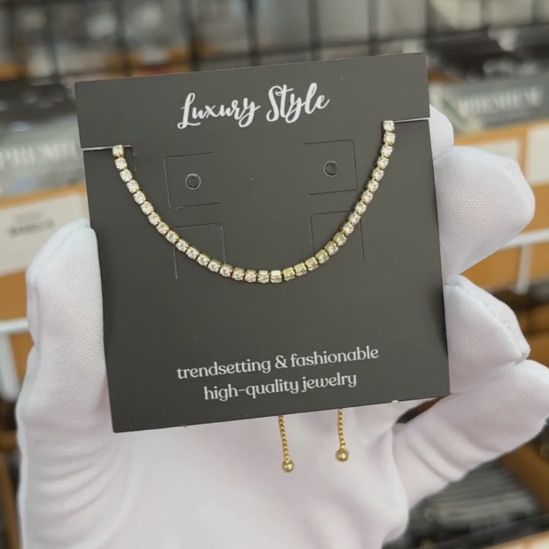 Brățară Premium Tennis Lyra din inox cu pietre zirconiu cubic, placată cu Aur 18K