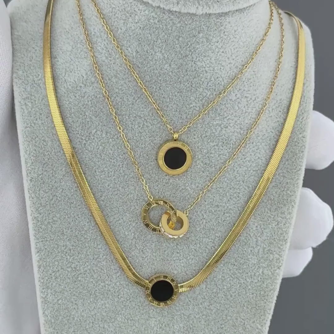 Colier Zaria din inox cu pandantiv zirconiu cubic cu finisaj delicat, placat cu aur 18K