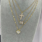 Colier Elora din inox cu pandantiv cu zirconiu cubic premium finisat, placat cu Aur 18K