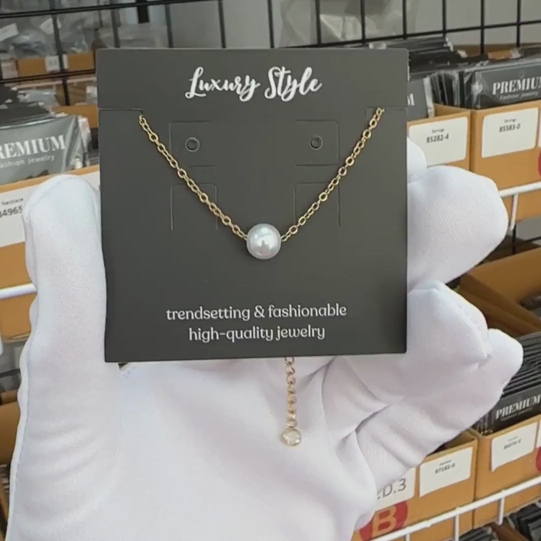 Brățară Premium Elora din inox cu perle artificiale elegante, finisaj lux, placată cu Aur 18K