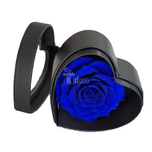 Trandafir Criogenat albastru Ø9,5cm in cutie inima 13x13x8cm - Kdeco.ro