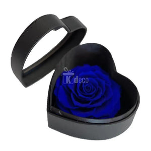 Trandafir Criogenat albastru Ø9,5cm in cutie inima 13x13x8cm - Kdeco.ro