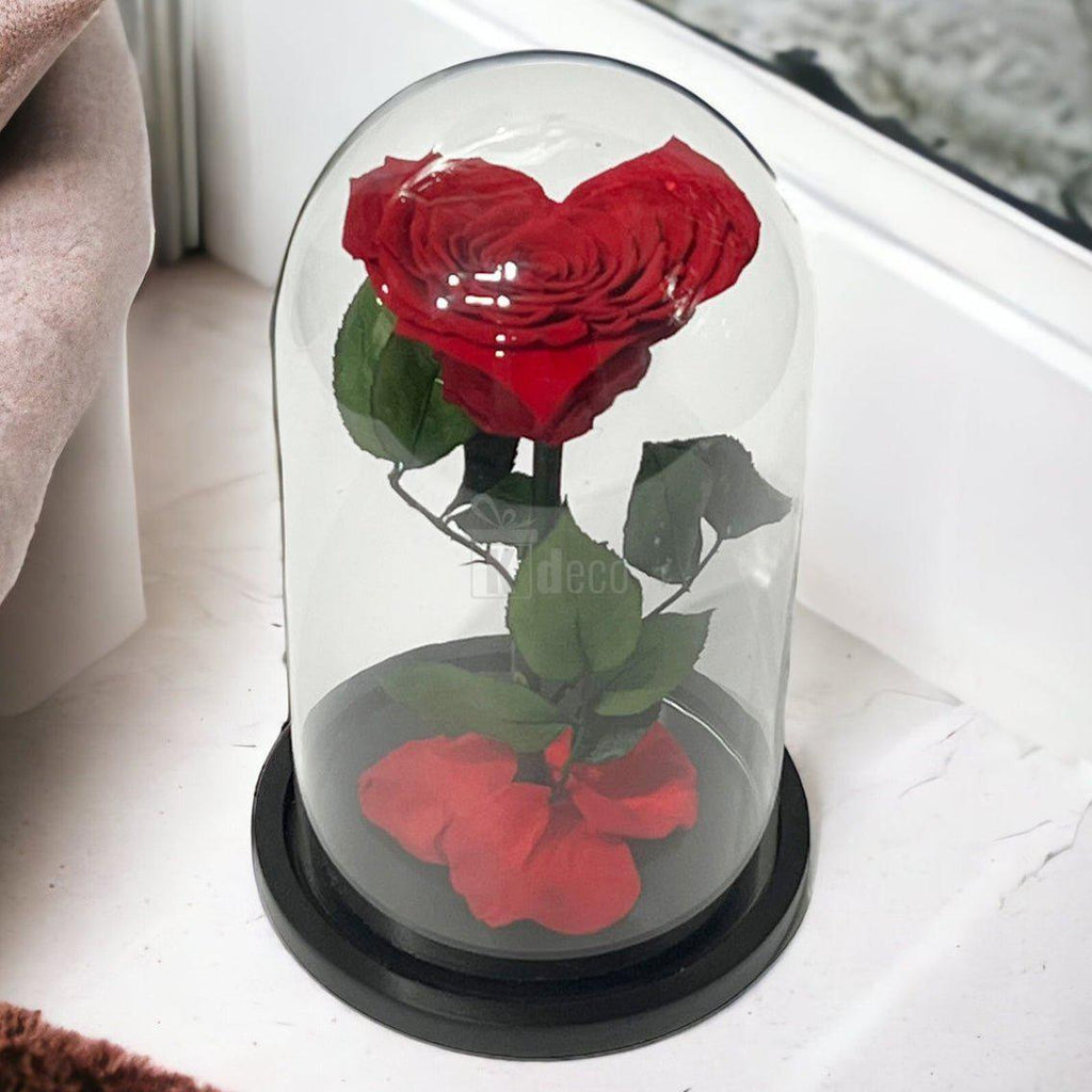 Trandafir Criogenat Inima Rosie, 15x25cm - Kdeco.ro