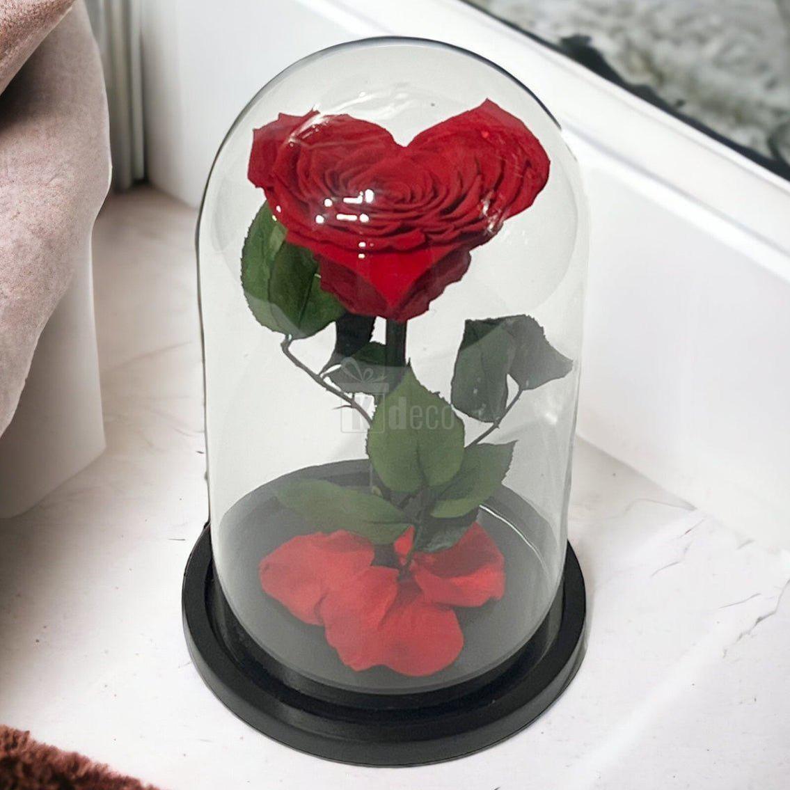 Trandafir Criogenat Inima Rosie, 15x25cm - Kdeco.ro