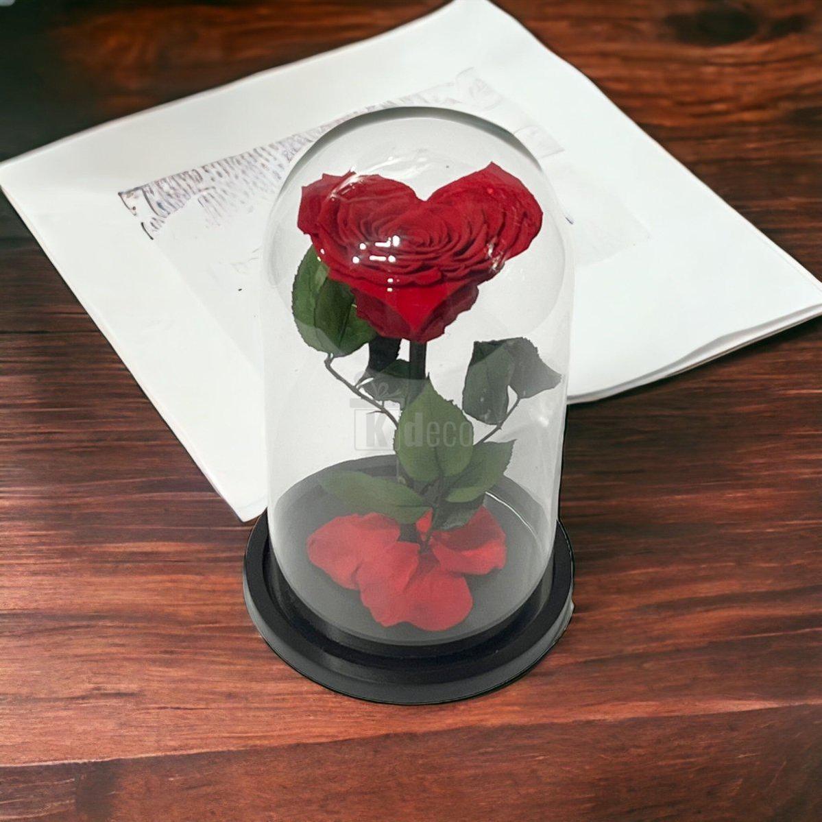 Trandafir Criogenat Inima Rosie, 15x25cm - Kdeco.ro