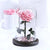 Trandafir Criogenat inima roz Ø9cm in cupola sticla 15x25cm - Kdeco.ro