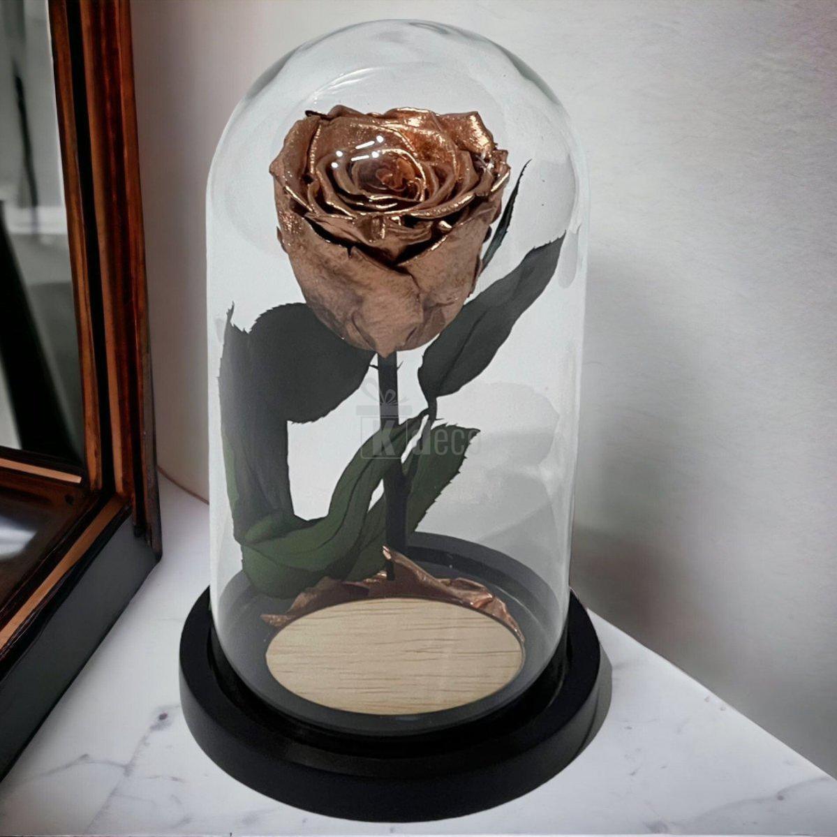 Trandafir Criogenat Lux XL Cupru Ø6.5cm în Cupolă 10x20cm - Kdeco.ro