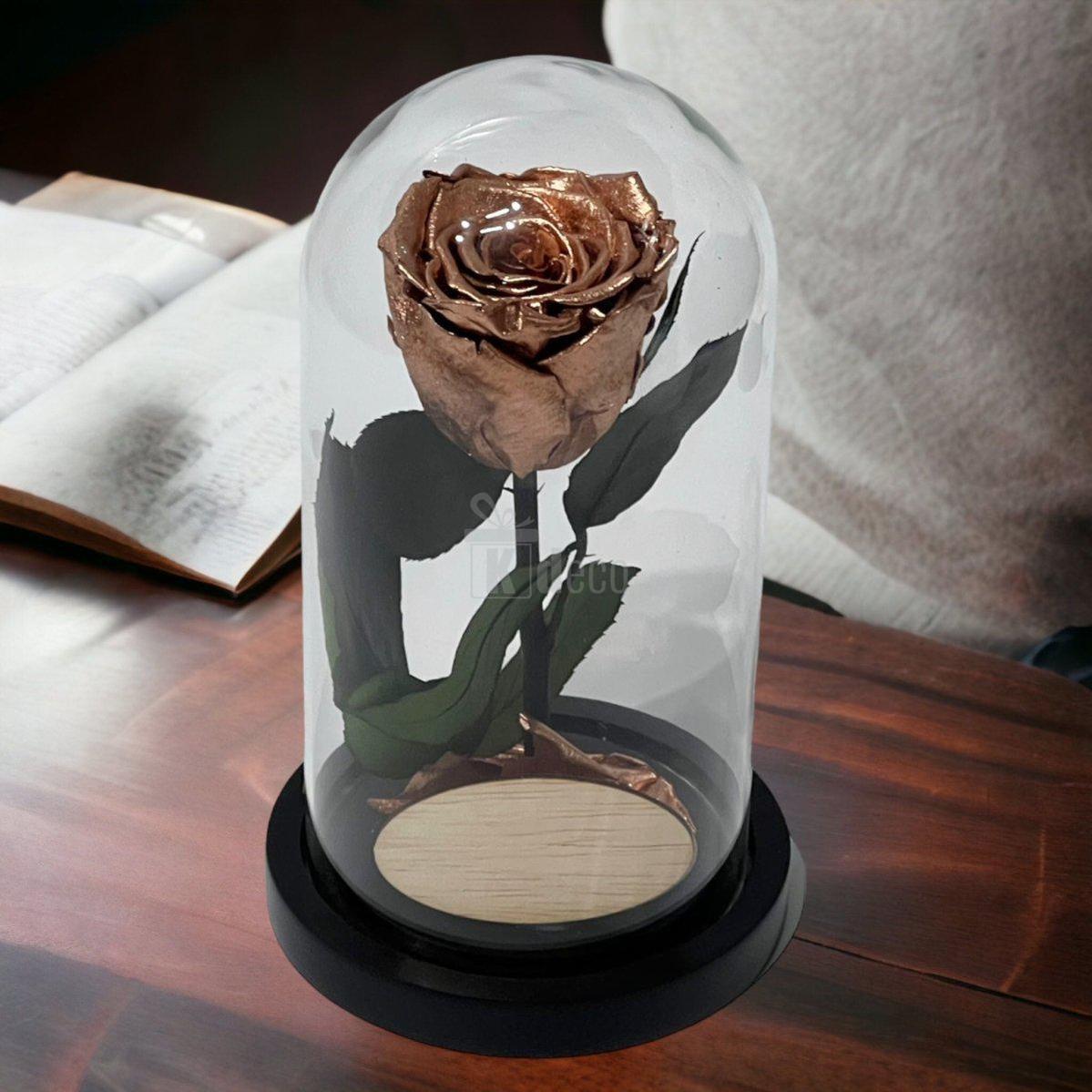 Trandafir Criogenat Lux XL Cupru Ø6.5cm în Cupolă 10x20cm - Kdeco.ro