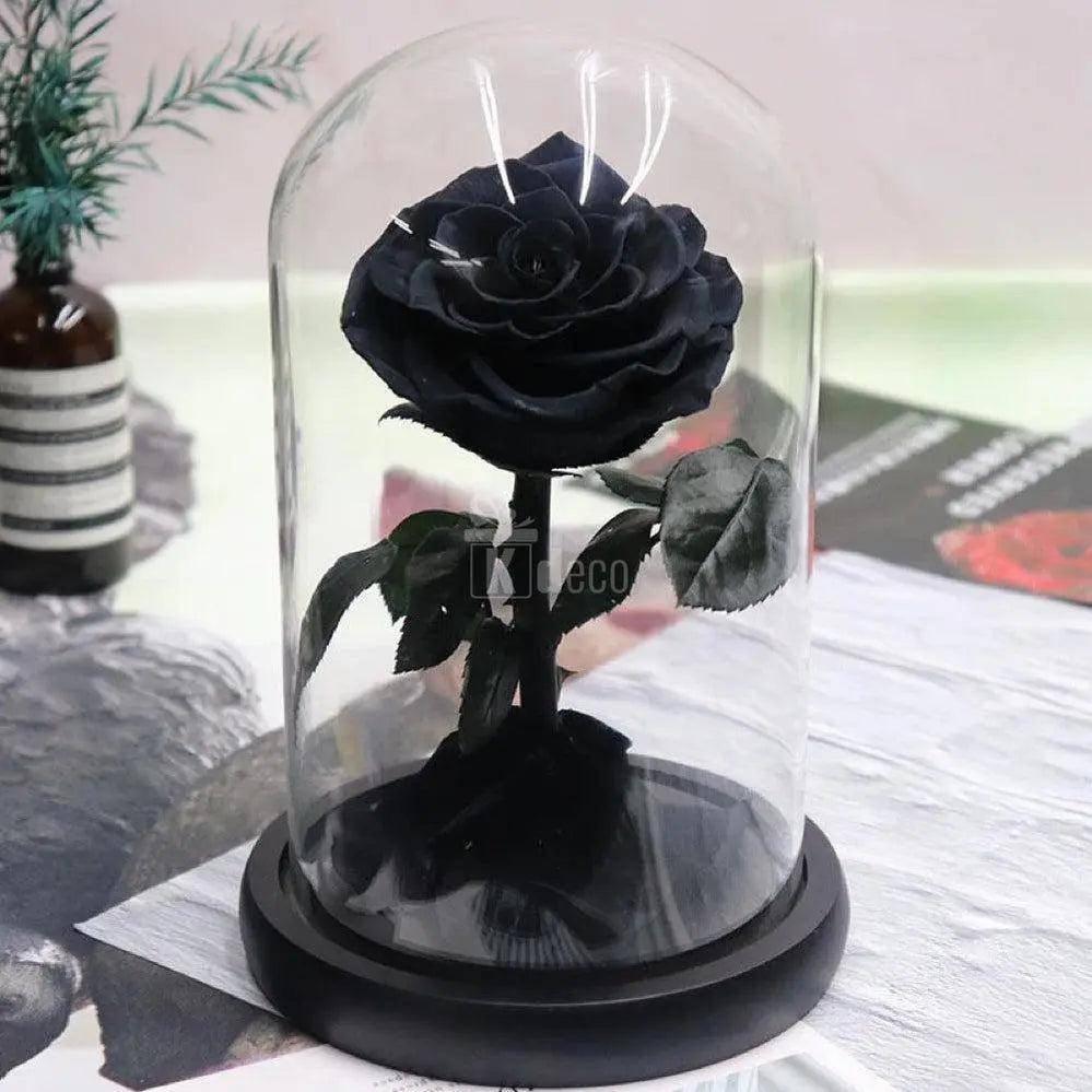 Trandafir Criogenat negru Bonita Ø9,5cm in cupola 15x25cm - Kdeco.ro