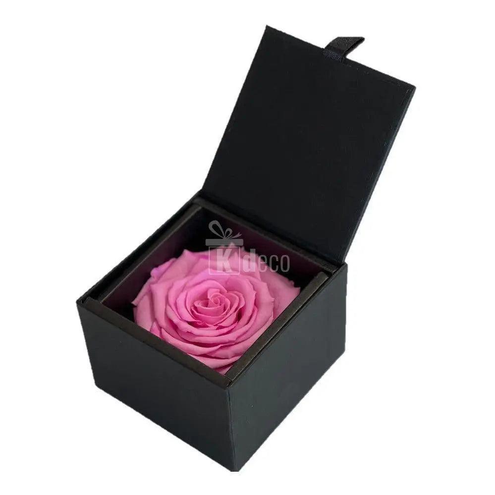 Trandafir Criogenat roz Ø6,5-7cm in cutie cadou 8,5x8,5x6cm - Kdeco.ro