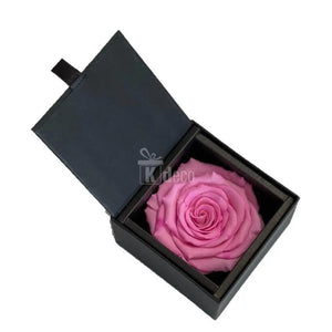 Trandafir Criogenat roz Ø6,5-7cm in cutie cadou 8,5x8,5x6cm - Kdeco.ro